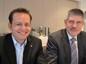 Tobias Eckert (li) rückt für Manfred Göring (re.) in den Hessischen Landtag ein