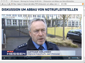 Der stellvertretende hessische GdP-Vorsitzende Lothar Hölzgen im Interview – Screenshot www.rtl-hessen.de