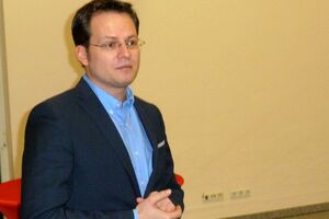 Tobias Eckert - immer aktiv. Hier beim Neujahrsempfang der SPD in Runkel