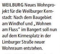 Wohnen als Ziel - so das Tageblatt vom 21.5.2016